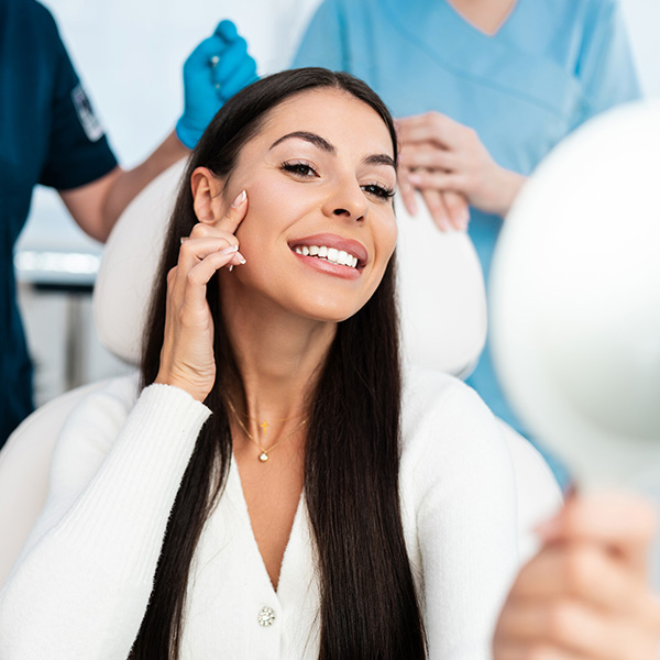 beautiful young woman at beauty clinic